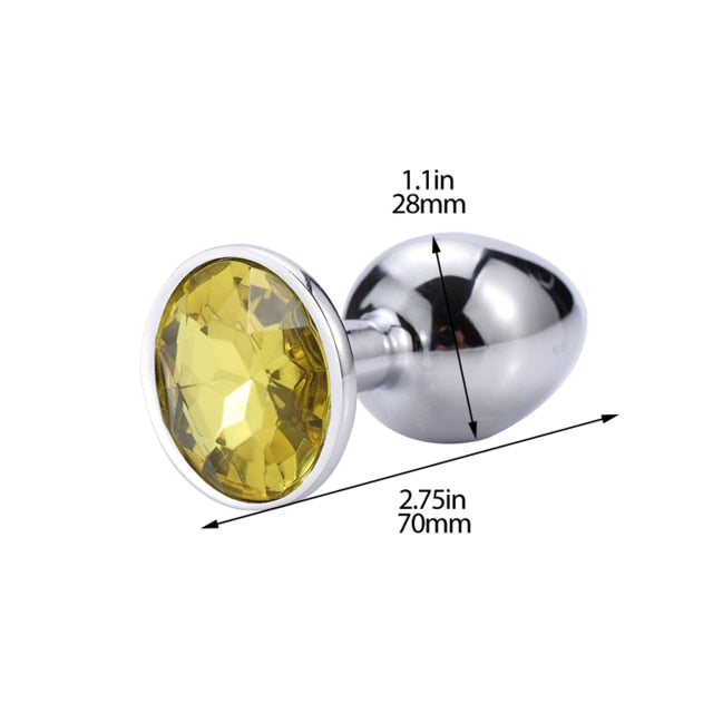 Anal Plug Sex Toys Mini Round Metal Crystal Jewelry Women / Men for Butt Plug Small Unisex Adult Sex Store
