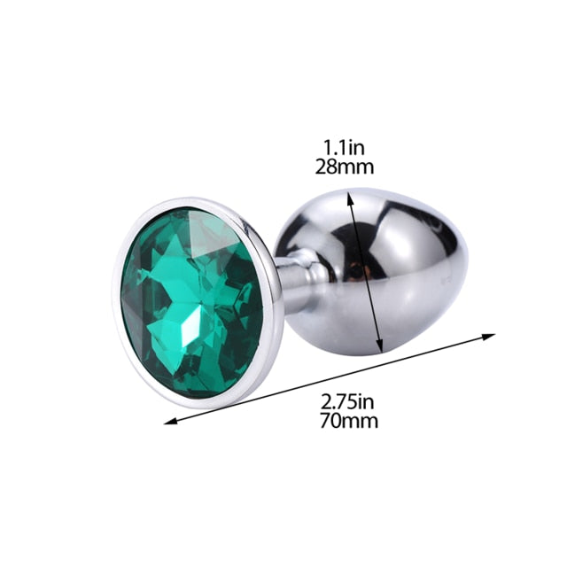 Anal Plug Sex Toys Mini Round Metal Crystal Jewelry Women / Men for Butt Plug Small Unisex Adult Sex Store
