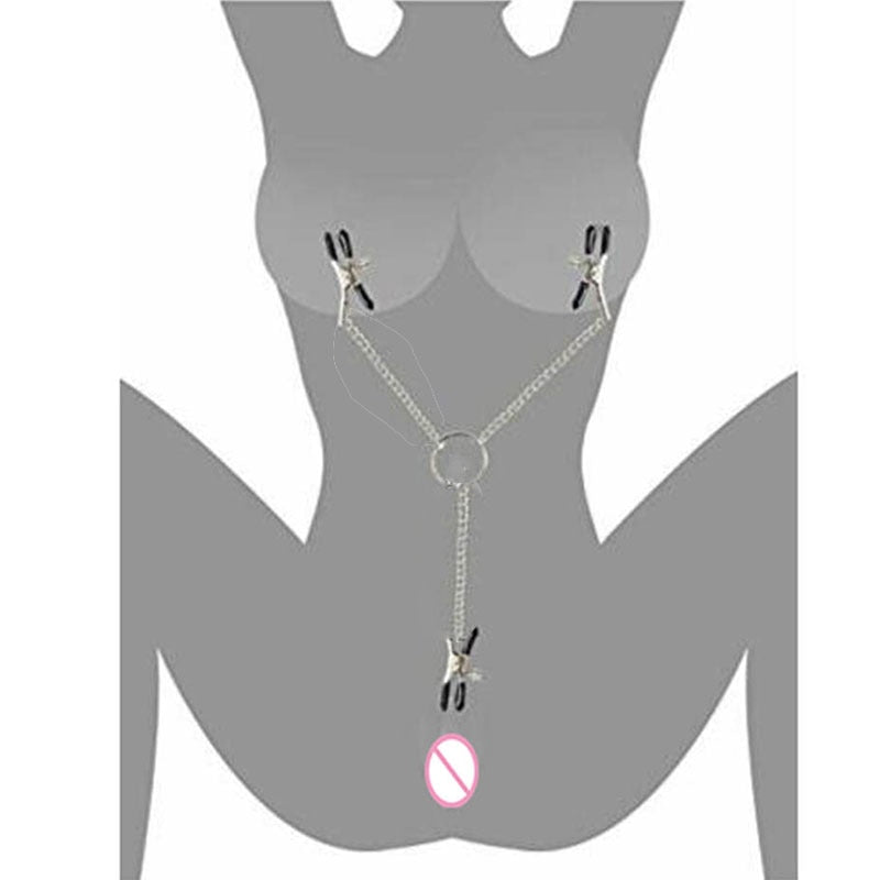 Sex Toys For Woman Couples Bdsm Bondage Set Nipple Clamps Labia Clitoris Clip Metal Breast Adjustable Sex Bondage Restraint