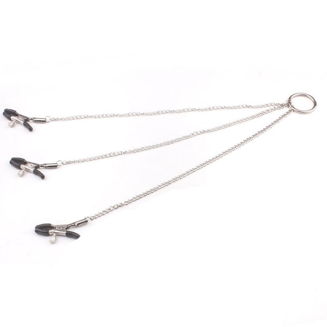 Sex Toys For Woman Couples Bdsm Bondage Set Nipple Clamps Labia Clitoris Clip Metal Breast Adjustable Sex Bondage Restraint