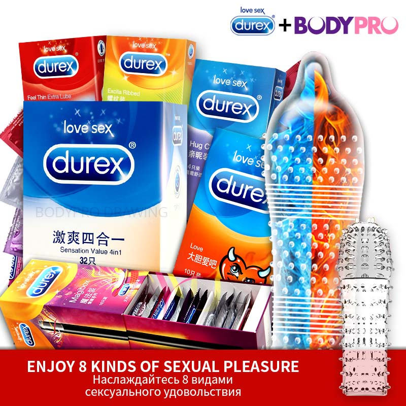 Genuine Durex Condoms Magibox Sensation Amazing Value Penis Cock Sleeve Natural Latex Extra Lubricated Condoms Sex Toy for Men
