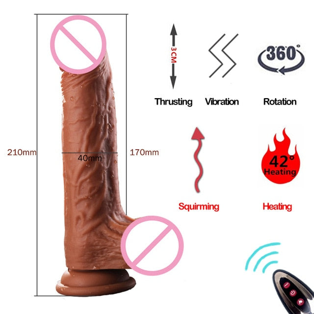 Automatic Telescopic Heating Big Dildo Vibrator Huge penis Suction Cup dildo Realistic dildos for women sex toys for adult toy