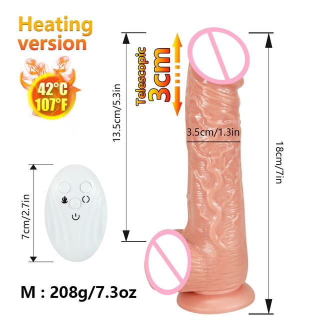 Remote Control Thrusting Realistic Dildo Vibrator Toys Soft Silicone  Vagina Simulation Penis Anal Adults Sex Toy for Women Shop