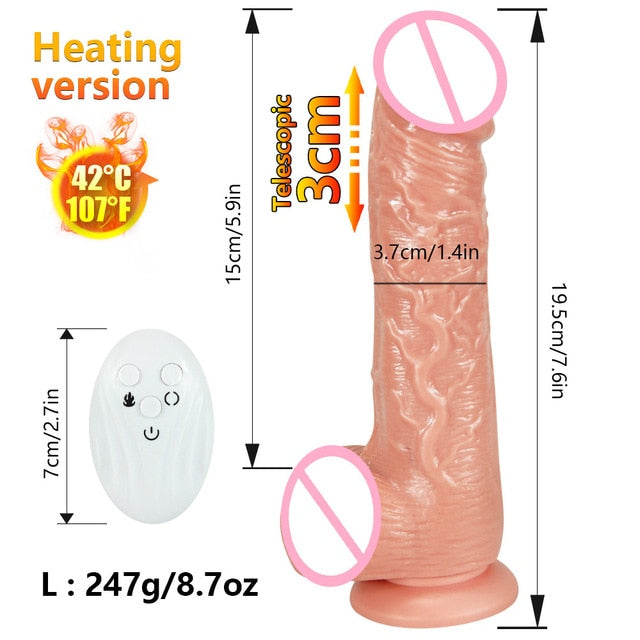 Remote Control Thrusting Realistic Dildo Vibrator Toys Soft Silicone  Vagina Simulation Penis Anal Adults Sex Toy for Women Shop