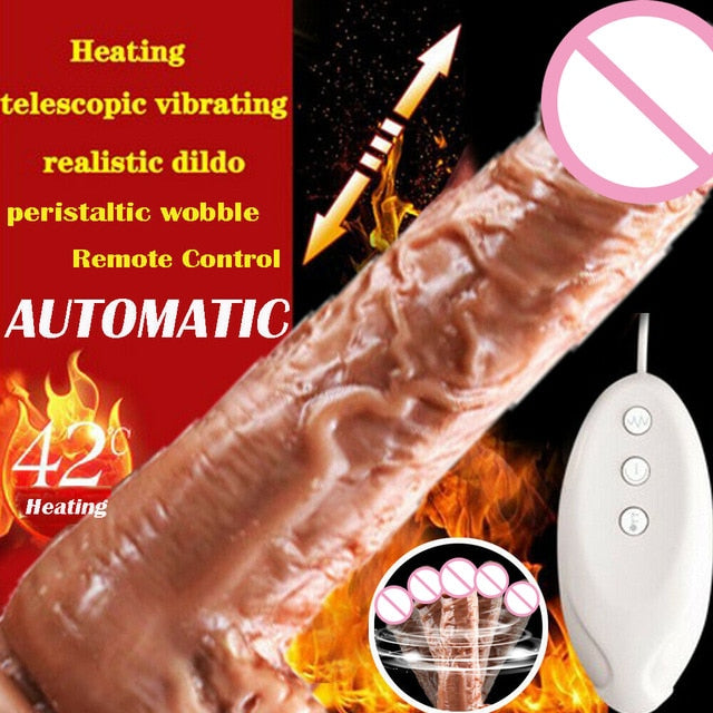 Automatic Telescopic Heating Dildo Vibrator G-spot Massage Huge Realistic Penis Vibrator Sex Toys For Women Gay Sex Adult Shop