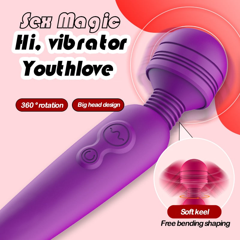Magic Wand Clit Vibrator Clitoral Stimulator Couple Sex Toys Couple Vibrator Female Sex Tools Multi-Frequency Female Masturbator