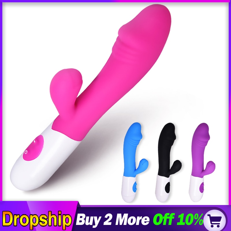 10 Speed G Spot Dildo Vibrator For women Rabbit Stimulator Clitoral Massager Sex Toys AV Female Vaginal Masturbator Adult Silica