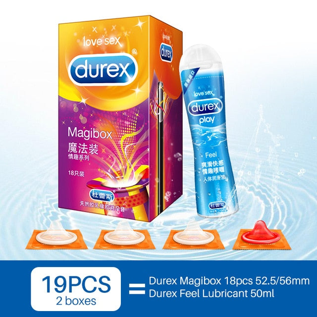 Durex Spike Condoms Ice Fire Mixed 4 Style Large Particle Big Dotted Thread Natural Rubber Penis Sleeve Sex Toys For Men