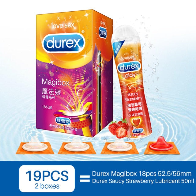 Durex Spike Condoms Ice Fire Mixed 4 Style Large Particle Big Dotted Thread Natural Rubber Penis Sleeve Sex Toys For Men