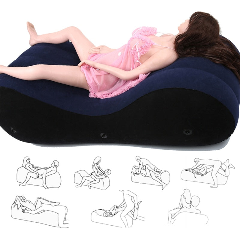 Flocking Inflatable Sofa Bed Sex Toys for Couples Love Sex Chair Pillow Adult Sex Furniture SM Games Furniture Erotic