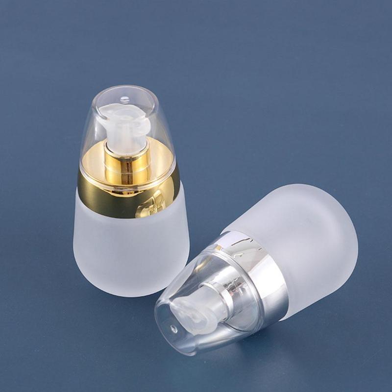 30ml Clear Frosted Matt Cosmetic Sex Lotion Pump Glass Bottle With Lotion Pump Refillable Bottle
