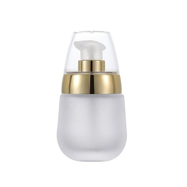 30ml Clear Frosted Matt Cosmetic Sex Lotion Pump Glass Bottle With Lotion Pump Refillable Bottle