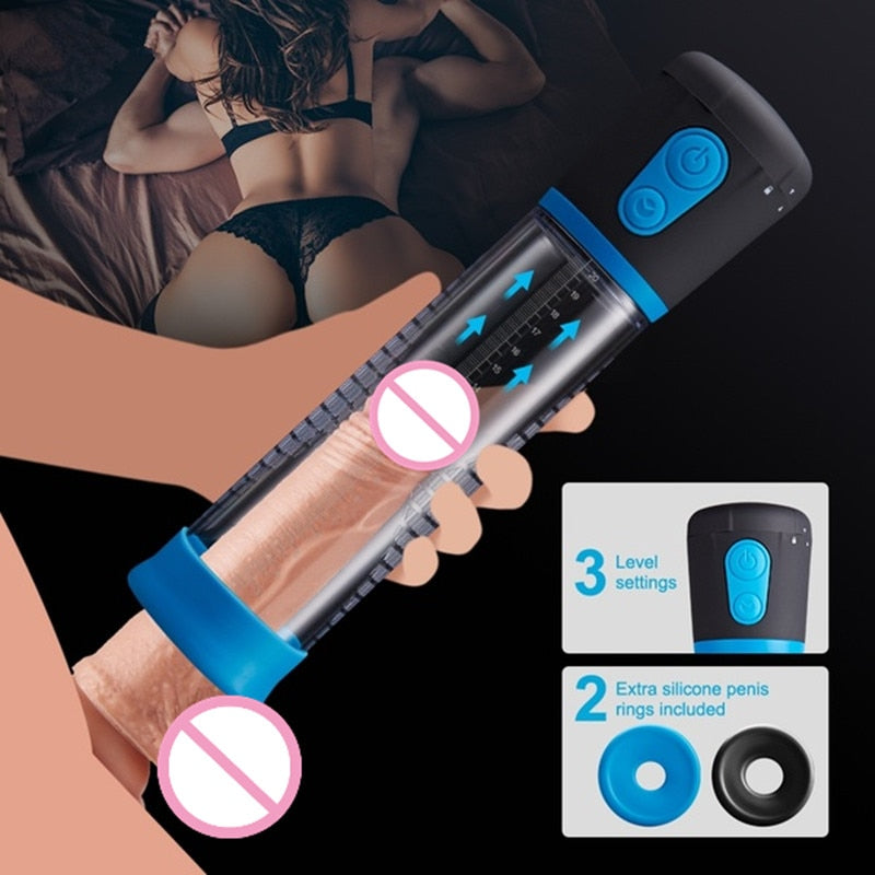 Electric Penis Pump Sex Toys for Men Male Masturbator Penis Extender Penile Vacuum Pump Penis Enlargement Enhancer Vibrater