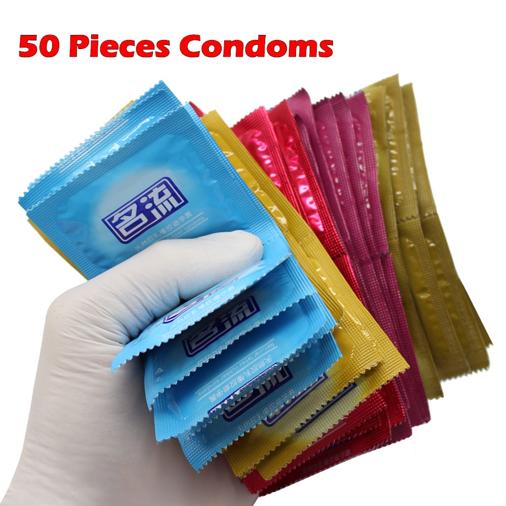 Good Quality 50 Pieces Natural Latex Bulk Condoms For Couples,Adult Sex Product, Better Sex Toys Safer Contraception